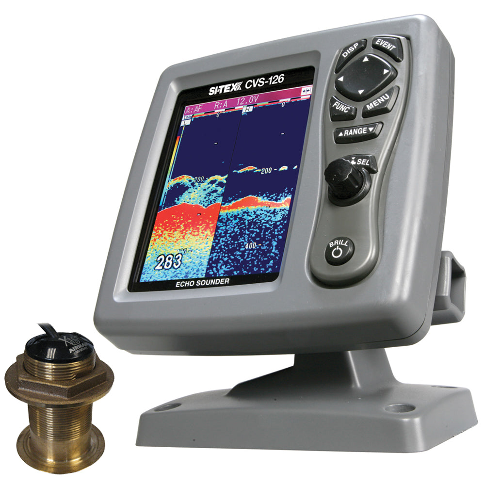 Tri-Water Marine | SI-TEX CVS-126 Dual Frequency Color Echo Sounder w/B60 12 Transducer B-60-12-CX [CVS-1266012]