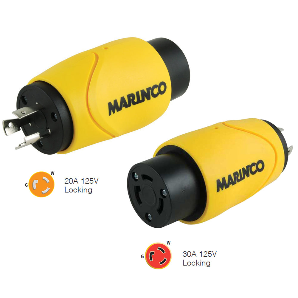 Tri-Water Marine | Marinco Straight Adapter 20Amp Locking Male to 30Amp Locking Female Connector [S20-30]