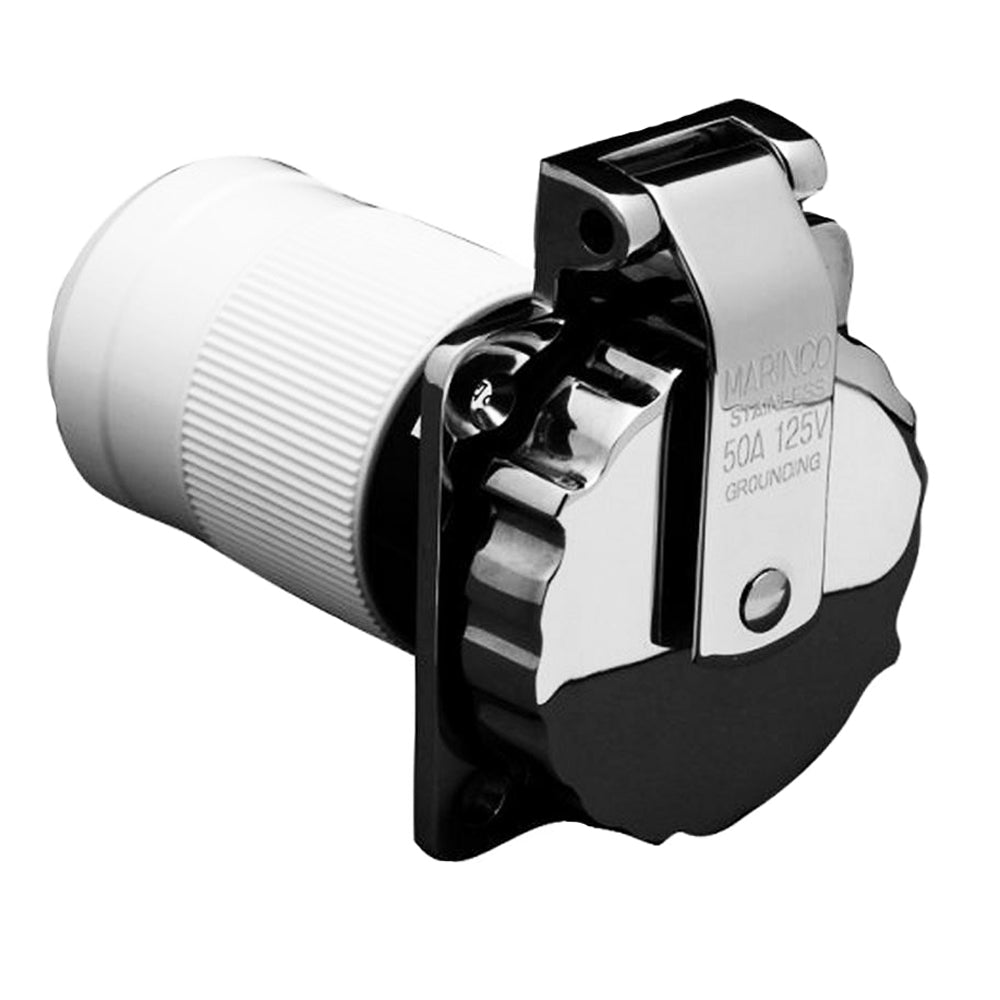 Tri-Water Marine | Marinco 6371EL-B 50Amp/125V Stainless Steel Inlet [6371EL-B]