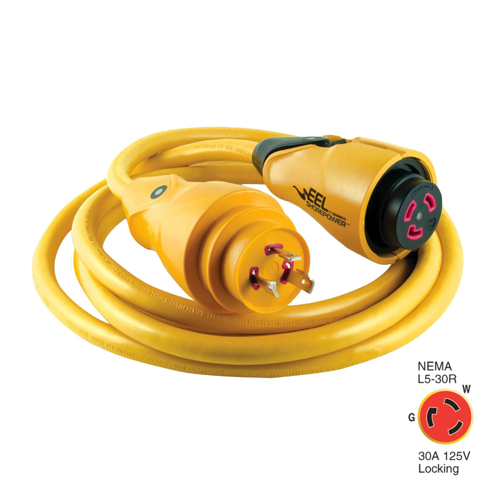 Tri-Water Marine | Marinco CS30-12 EEL 30A 125V Shore Power Cordset - 12' - Yellow [CS30-12]