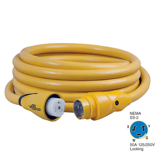 Tri-Water Marine | Marinco CS504-25 EEL 50A 125V/250V Shore Power Cordset - 25' - Yellow [CS504-25]