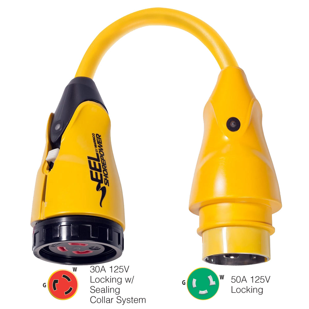 Tri-Water Marine | Marinco P503-30 EEL 30A-125V Female to 50A-125V Male Pigtail Adapter - Yellow [P503-30]