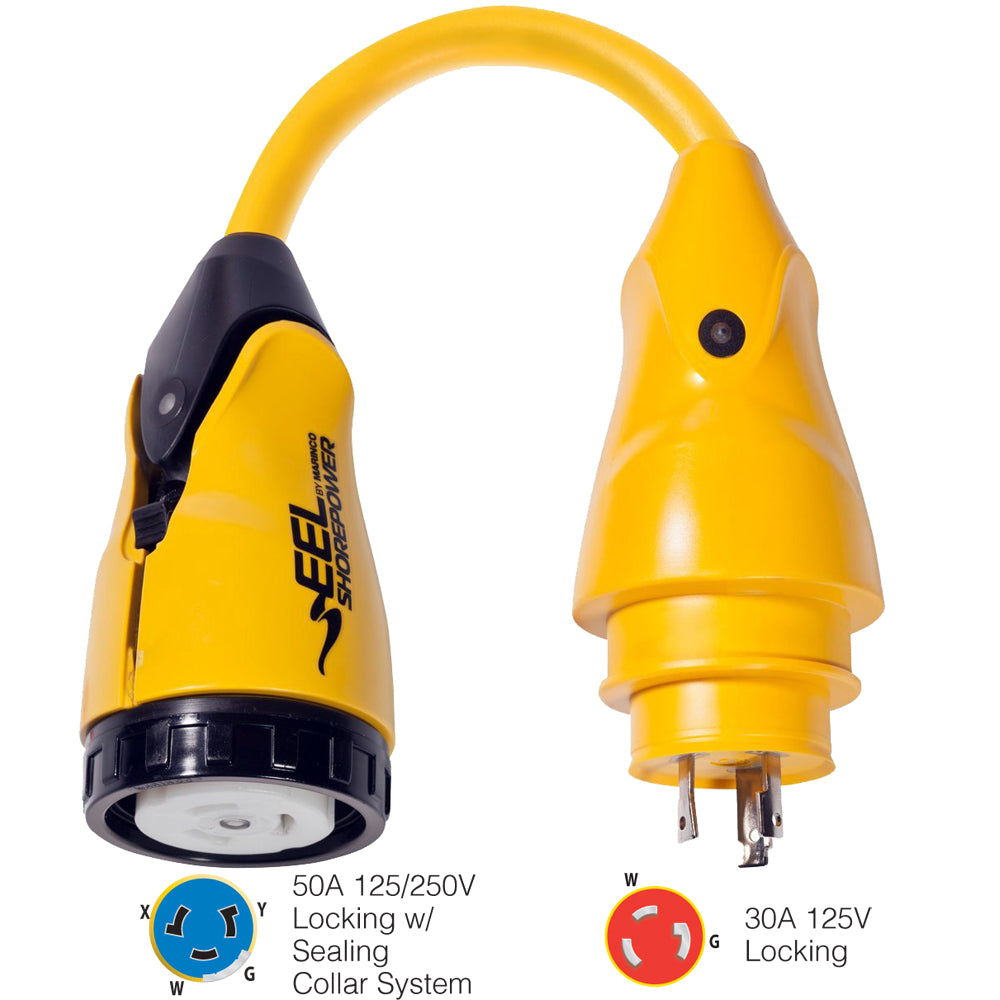 Tri-Water Marine | Marinco P30-504 EEL 50A-125/250V Female to 30A-125V Male Pigtail Adapter - Yellow [P30-504]