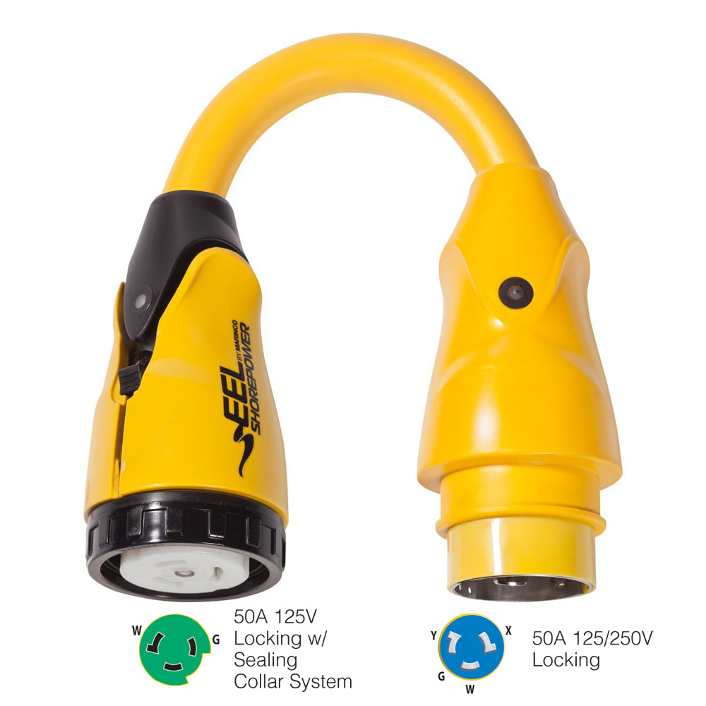 Tri-Water Marine | Marinco P504-503 EEL 50A-125V Female to 50A-125/250V Male Pigtail Adapter - Yellow [P504-503]