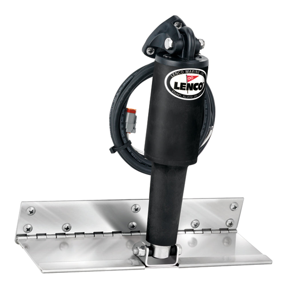 Tri-Water Marine | Lenco 4" x 12" Limited Space Trim Tab Kit w/o Switch Kit 12V - Electro-Polished - Short Actuator [15088-101]