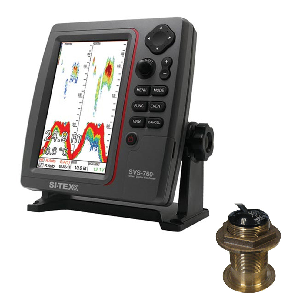 Tri-Water Marine | SI-TEX SVS-760 Dual Frequency Sounder 600W Kit w/Bronze 12 Degree Transducer [SVS-760B60-12]