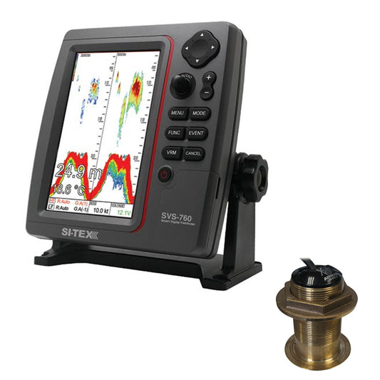 Tri-Water Marine | SI-TEX SVS-760 Dual Frequency Sounder 600W Kit w/Bronze 20 Degree Transducer [SVS-760B60-20]