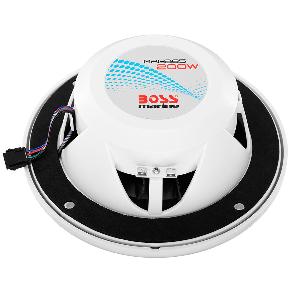 Tri-Water Marine | Boss Audio 6.5" MRGB65 Speakers w/RGB Lighting - White - 200W [MRGB65]