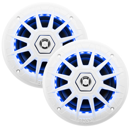 Tri-Water Marine | Boss Audio 6.5" MRGB65 Speakers w/RGB Lighting - White - 200W [MRGB65]