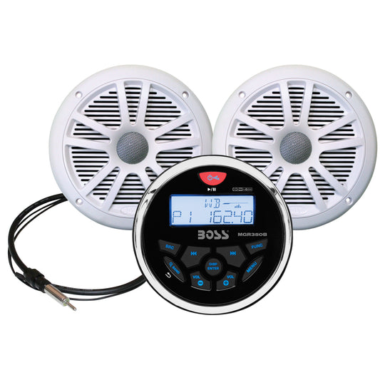 Tri-Water Marine | Boss Audio MCKGB350W.6 Marine Stereo 6.5" Speaker Kit - White [MCKGB350W.6]