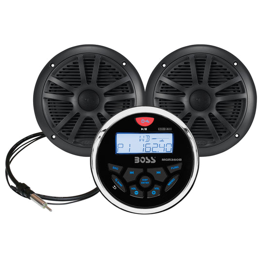 Tri-Water Marine | Boss Audio MCKGB350W.6 Marine Stereo 6.5" Speaker Kit - Black [MCKGB350B.6]