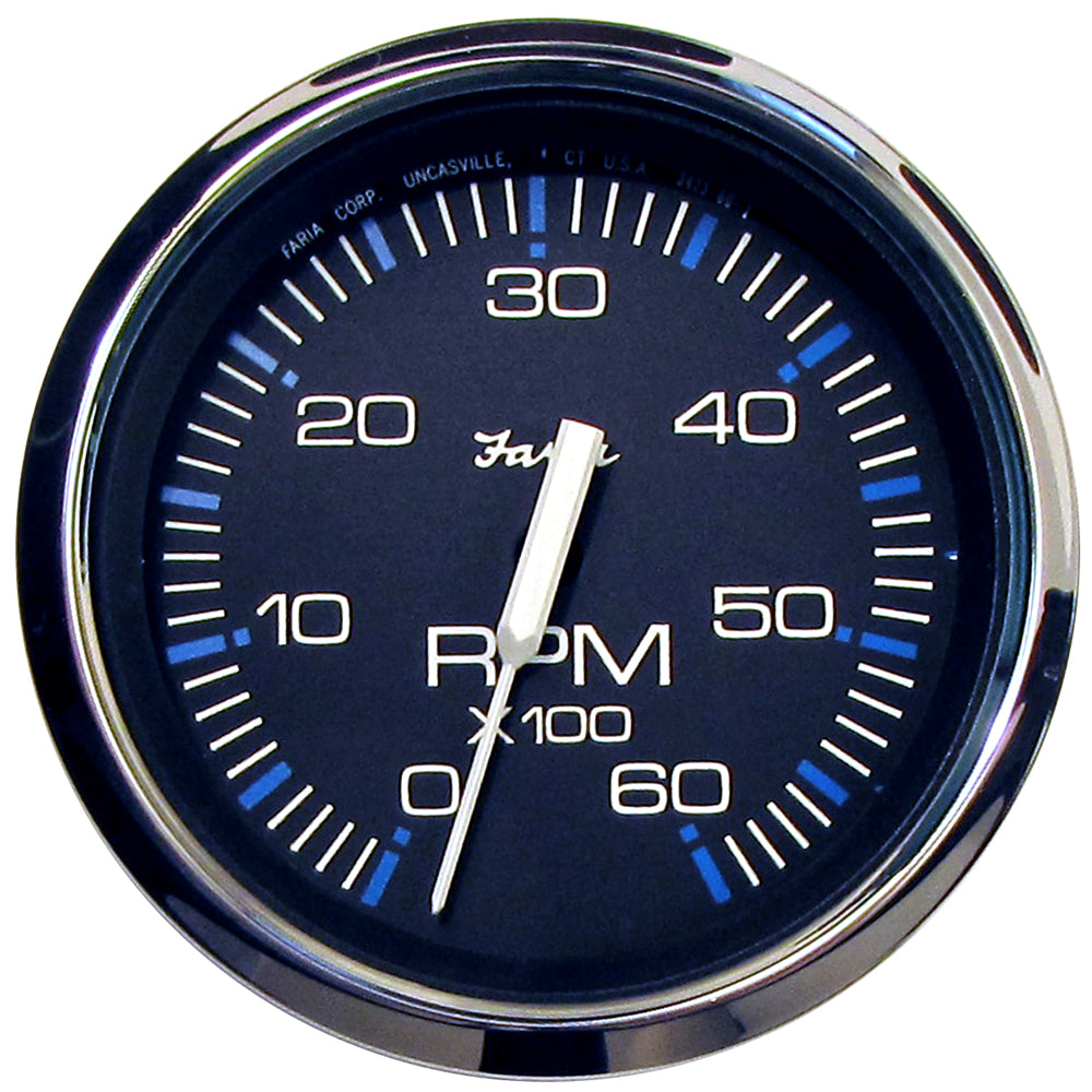 Tri-Water Marine | Faria Chesapeake Black 4" Tachometer - 6000 RPM (Gas) (Inboard I/O) [33710]