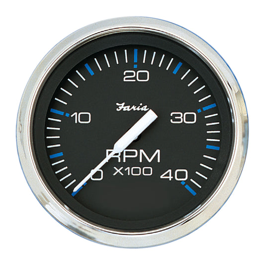 Tri-Water Marine | Faria Chesapeake Black 4" Tachometer - 4000 RPM (Diesel) [33742]