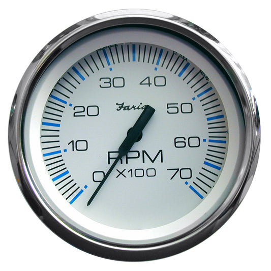 Tri-Water Marine | Faria Chesapeake White SS 4" Tachometer - 7000 RPM (Gas) (All Outboards) [33817]