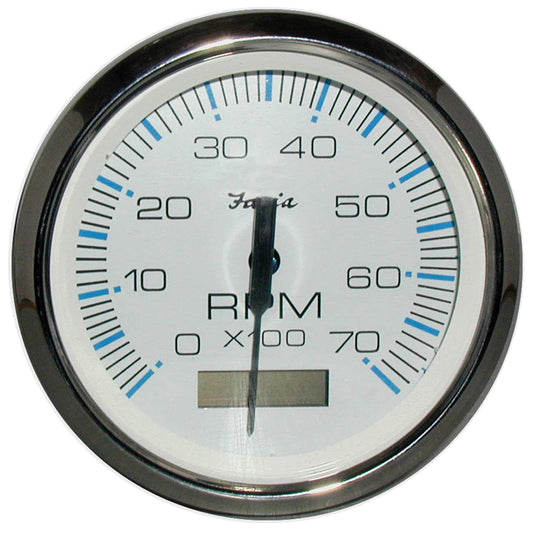 Tri-Water Marine | Faria Chesapeake White SS 4" Tachometer w/Hourmeter - 7000 RPM (Gas) (Outboard) [33840]