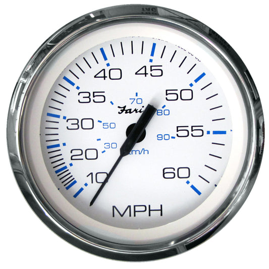 Tri-Water Marine | Faria Chesapeake White SS 4" Speedometer - 60MPH (Pitot) [33811]