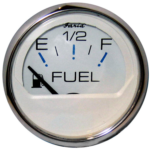 Tri-Water Marine | Faria Chesapeake White SS 2" Fuel Level Gauge (E-1/2-F) [13801]