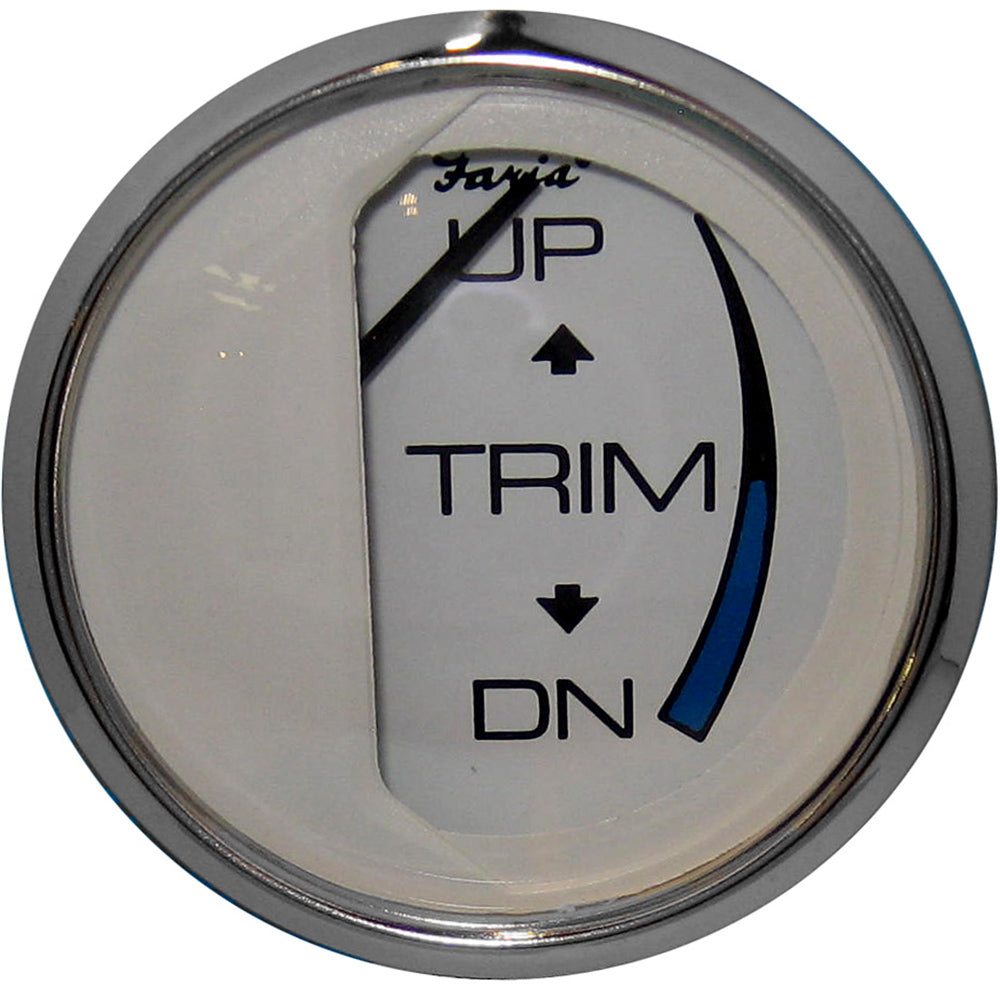 Tri-Water Marine | Faria Chesapeake White SS 2" Trim Gauge (J/E/Suzuki Outboard) [13809]