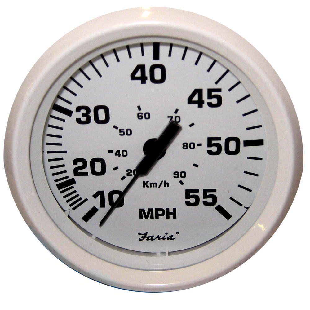 Tri-Water Marine | Faria Dress White 4" Speedometer - 55 MPH (Pitot) [33112]