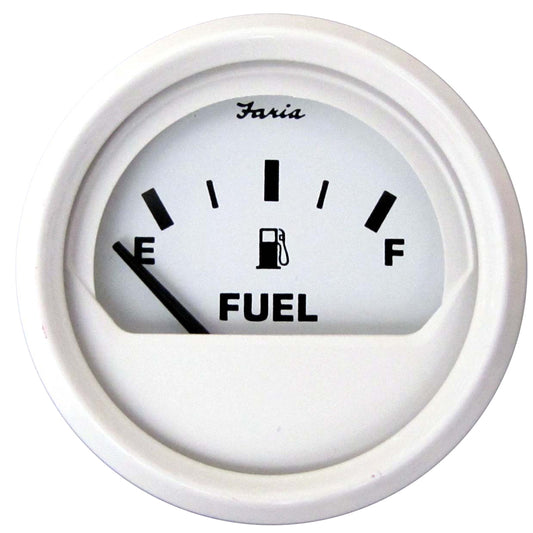 Tri-Water Marine | Faria Dress White 2" Fuel Level Gauge (E-1/2-F) [13101]