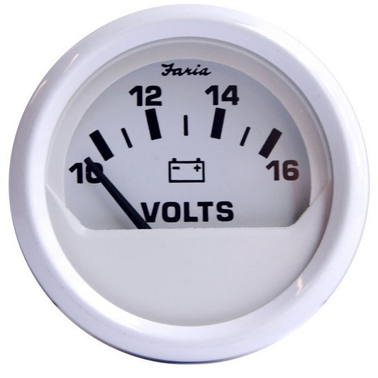 Tri-Water Marine | Faria Dress White 2" Voltmeter (10-16 VDC) [13120]