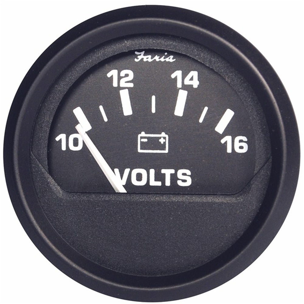 Tri-Water Marine | Faria Euro Black 2" Voltmeter (10-16 V) [12821]