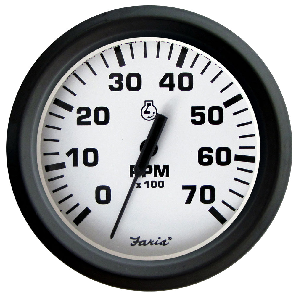 Tri-Water Marine | Faria Euro White 4" Tachometer 7000 RPM (Gas) (Outboards) [32905]