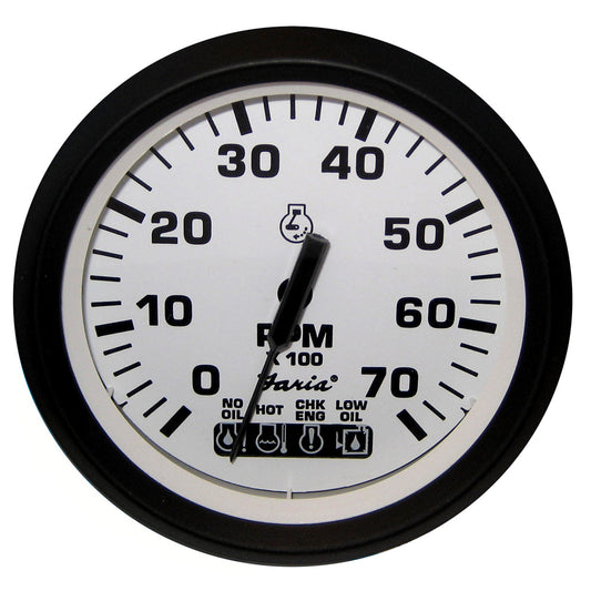 Tri-Water Marine | Faria Euro White 4" Tachometer w/ SystemCheck Indicator 7000 RPM (Gas) (Johnson / Evinrude Outboard) [32950]