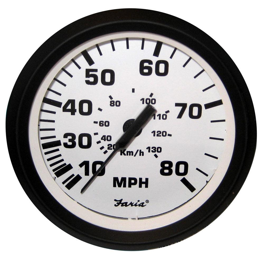 Tri-Water Marine | Faria Euro White 4" Speedometer - 80MPH (Pitot) [32910]