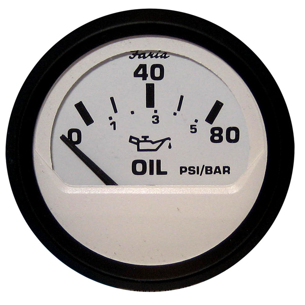 Tri-Water Marine | Faria Euro White 2" Oil Pressure Gauge (80 PSI) [12902]