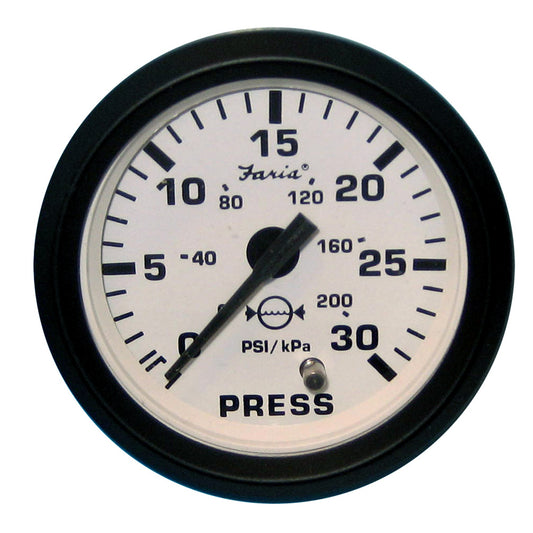 Tri-Water Marine | Faria Euro White 2" Water Pressure Gauge (30 PSI) [12903]