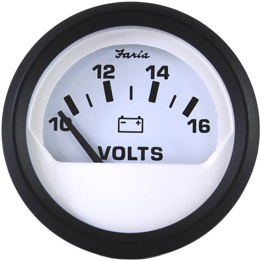 Tri-Water Marine | Faria Euro White 2" Voltmeter (10-16 VDC) [12911]