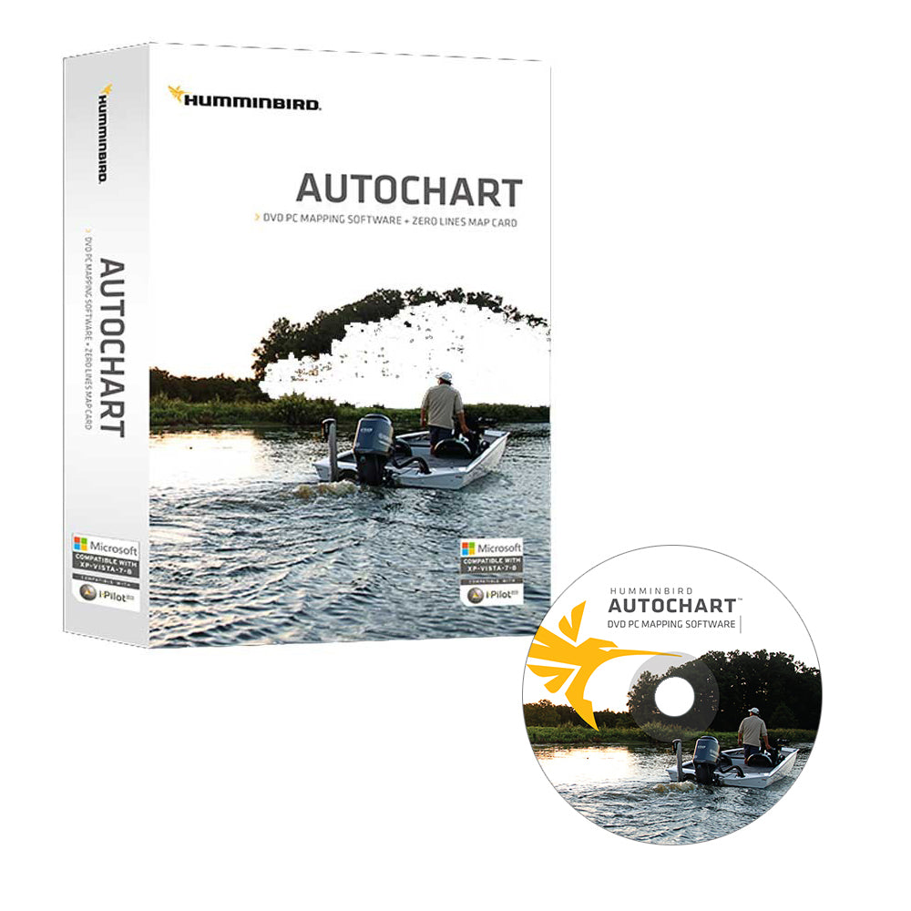 Tri-Water Marine | Humminbird Autochart DVD PC Mapping Software w/Zero Lines Map Card [600031-1]