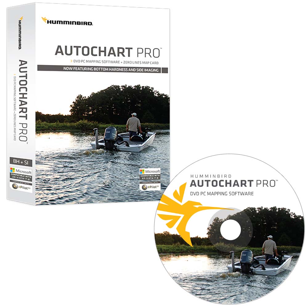 Tri-Water Marine | Humminbird AutoChart PRO DVD PC Mapping Software w/Zero Lines Map Card [600032-1]