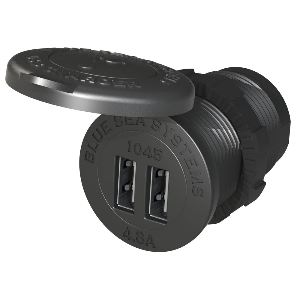 Tri-Water Marine | Blue Sea 1045 12/24V Dual USB Charger - 1-1/8" Socket Mount [1045]