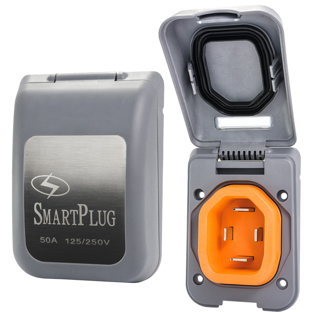 Tri-Water Marine | SmartPlug 50 AMP Male Non-Metallic Inlet Cover - Grey [BM50PG]