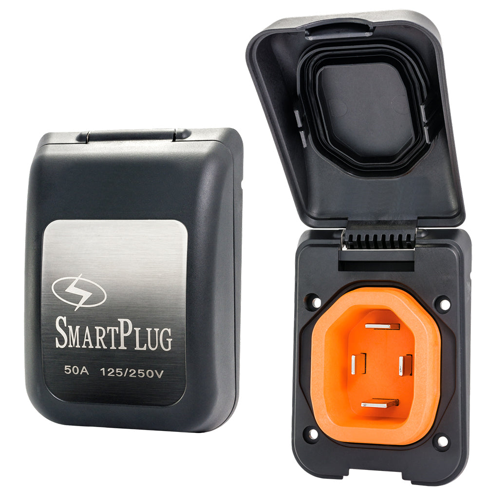 Tri-Water Marine | SmartPlug 50 AMP Male Non-Metallic Inlet Cover - Black [BM50PB]