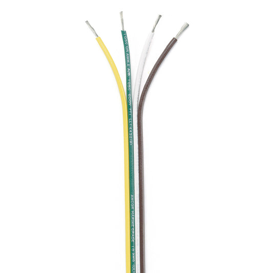 Tri-Water Marine | Ancor Ribbon Bonded Cable - 16/4 AWG - Brown/Green/White/Yellow - Flat - 100' [154510]