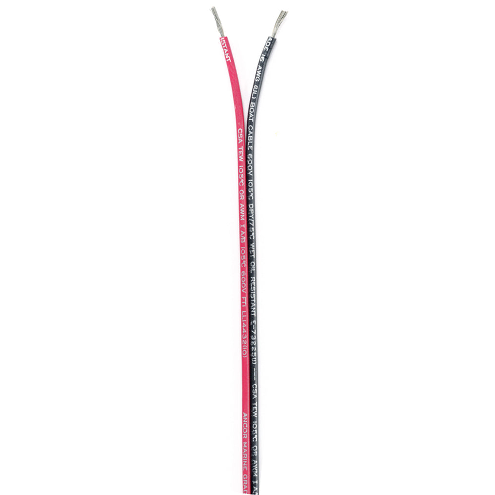 Tri-Water Marine | Ancor Ribbon Bonded Cable - 16/2 AWG - Red/Black - Flat - 100' [153110]