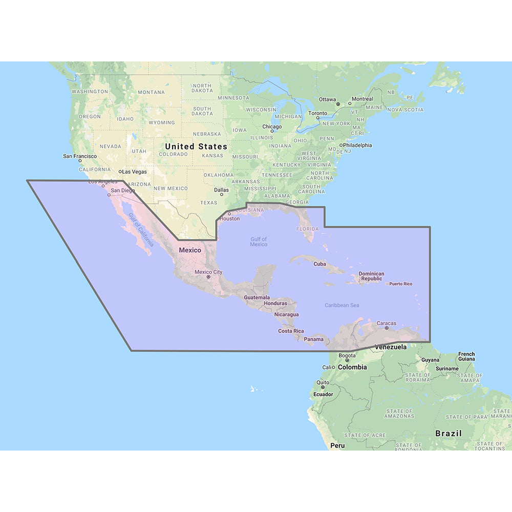 Tri-Water Marine | Furuno Central America, Caribbean Part of Mexico Vector Chart - 3D Data Standard Resolution Satellite Photos - Unlock Code [MM3-VNA-027]