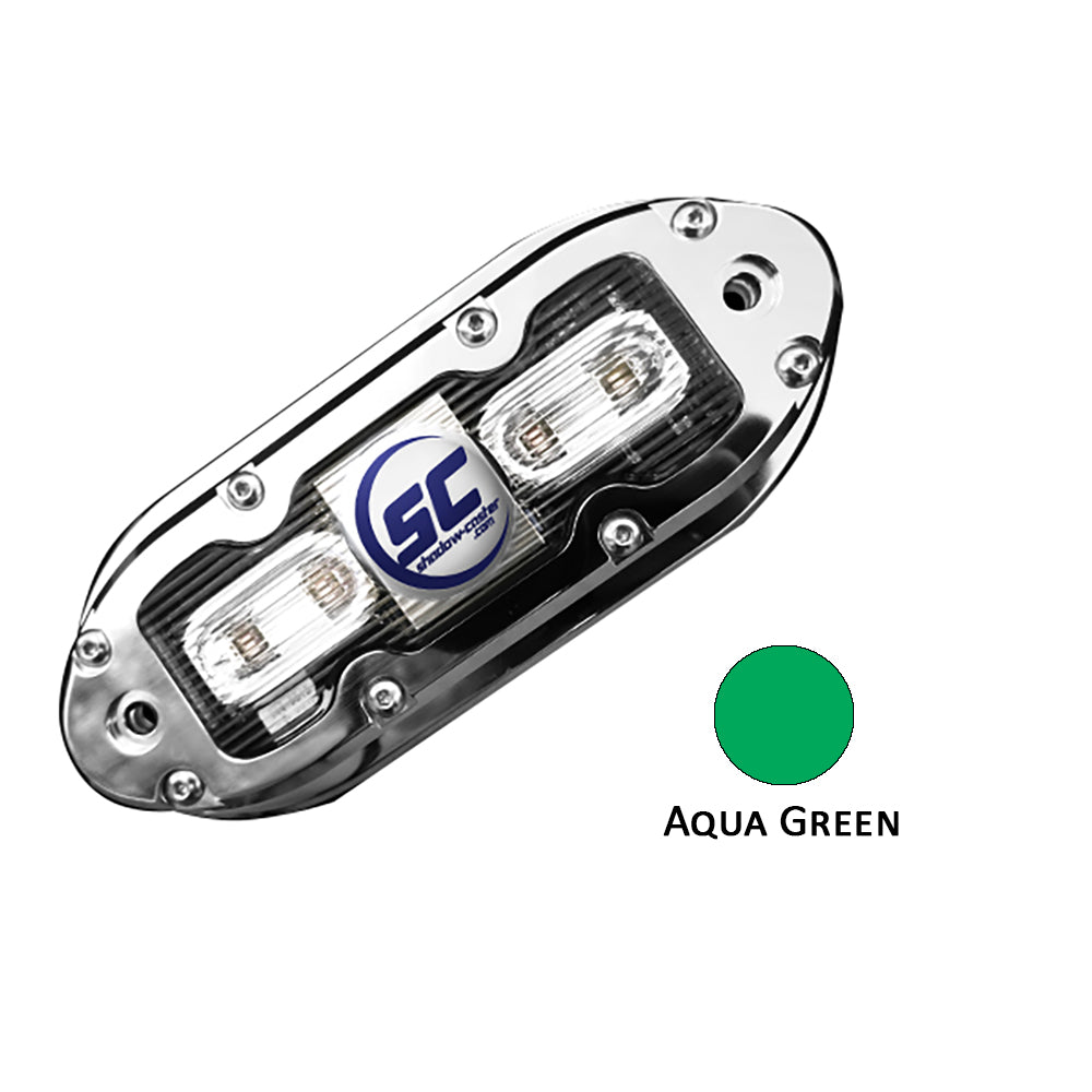 Tri-Water Marine | Shadow-Caster SCM-4 LED Underwater Light w/20' Cable - 316 SS Housing - Aqua Green [SCM-4-AG-20]