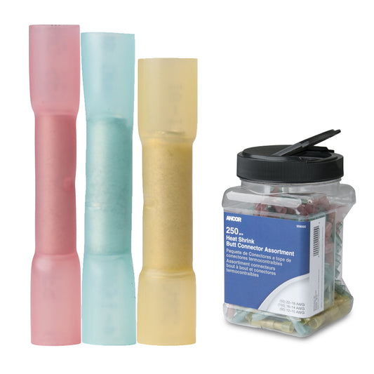 Tri-Water Marine | Ancor Heat Shrink Butt Connector Multi-Pack - 250-Piece - Jar [309000]