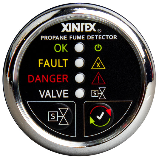 Tri-Water Marine | Fireboy-Xintex Propane Fume Detector w/Automatic Shut-Off Plastic Sensor - No Solenoid Valve - Chrome Bezel Display [P-1CNV-R]