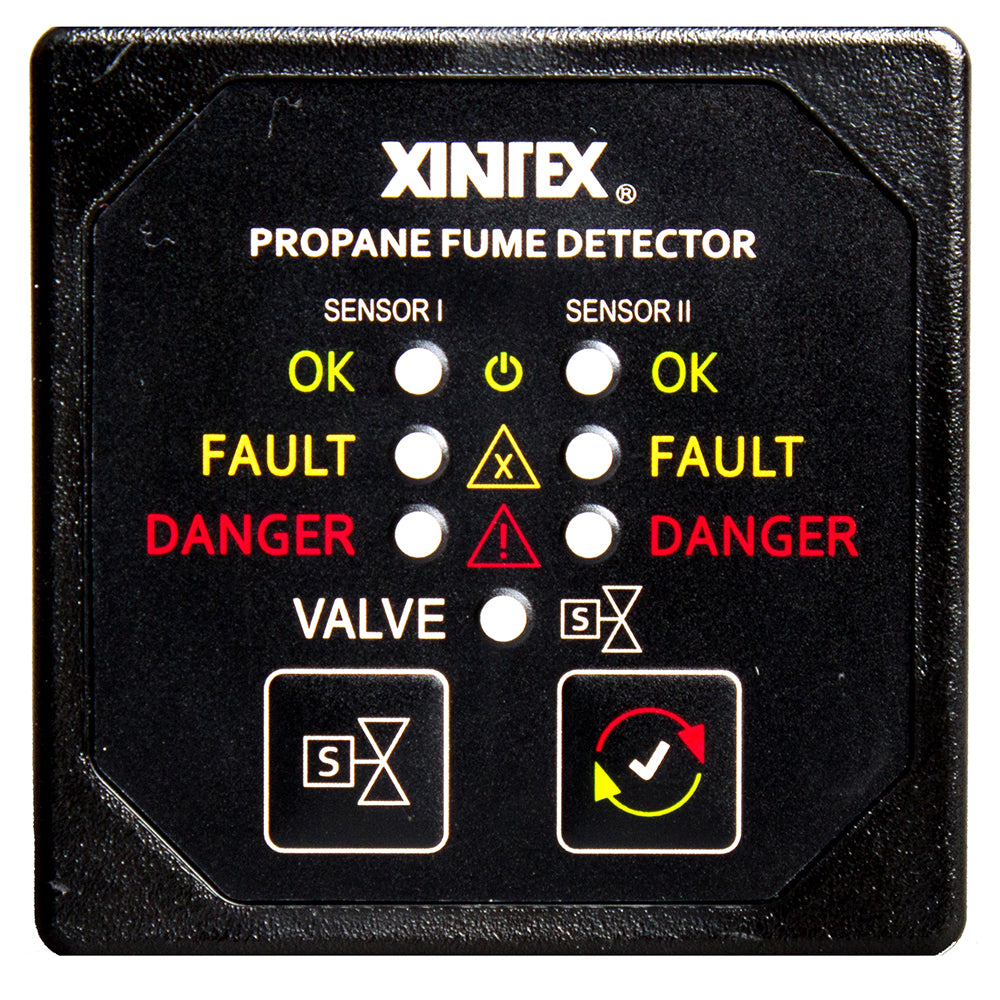 Tri-Water Marine | Fireboy-Xintex Propane Fume Detector Alarm w/2 Plastic Sensors Solenoid Valve - Square Black Bezel Display [P-2BS-R]