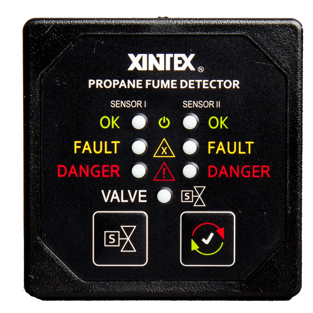 Tri-Water Marine | Fireboy-Xintex Propane Fume Detector w/2 Plastic Sensors - No Solenoid Valve - Square Black Bezel Display [P-2BNV-R]