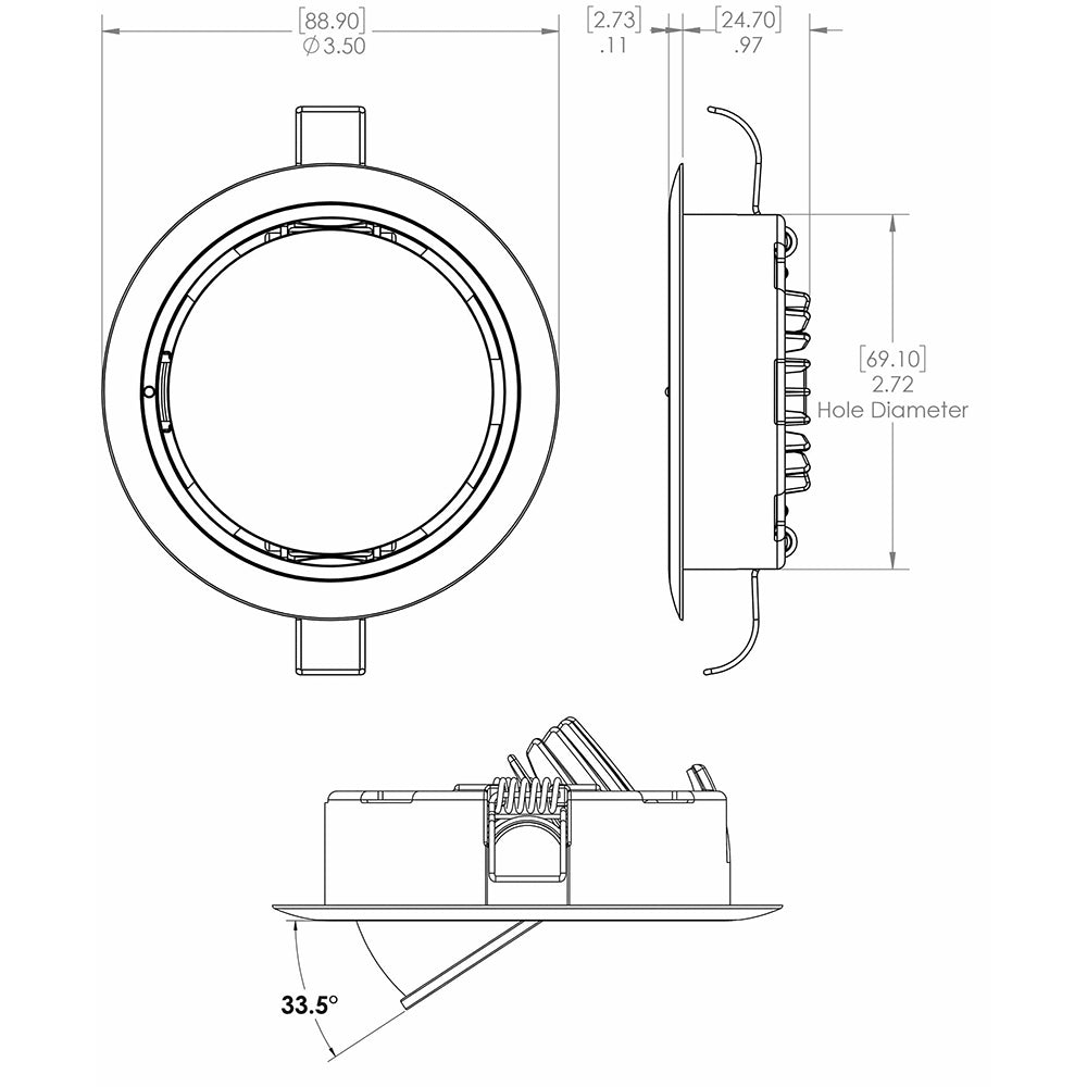 Tri-Water Marine | Lumitec Mirage Positionable Down Light - Spectrum RGBW Dimming - Polished Bezel [115117]