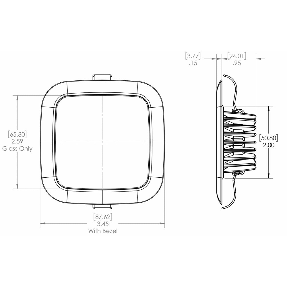 Tri-Water Marine | Lumitec Square Mirage Down Light - Spectrum RGBW Dimming - Polished Bezel [116117]