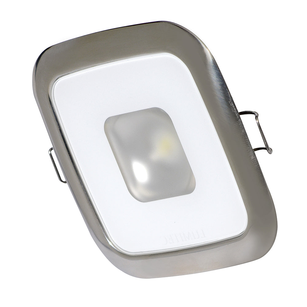 Tri-Water Marine | Lumitec Square Mirage Down Light - White Dimming, Red/Blue Non-Dimming - Polished Bezel [116118]