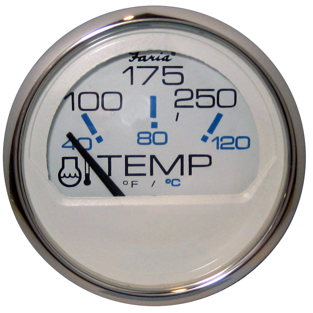 Tri-Water Marine | Faria Chesapeake White SS 2" Water Temperature Gauge - Metric (40 to 120C) [13828]