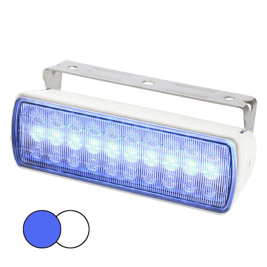 Tri-Water Marine | Hella Marine Sea Hawk XL Dual Color LED FloodLights - Blue/White LED - White Housing [980950071]